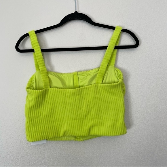 NWT andie  the snap top ribbed terry neon lemon bikini top sz.L sold out - Picture 6 of 6